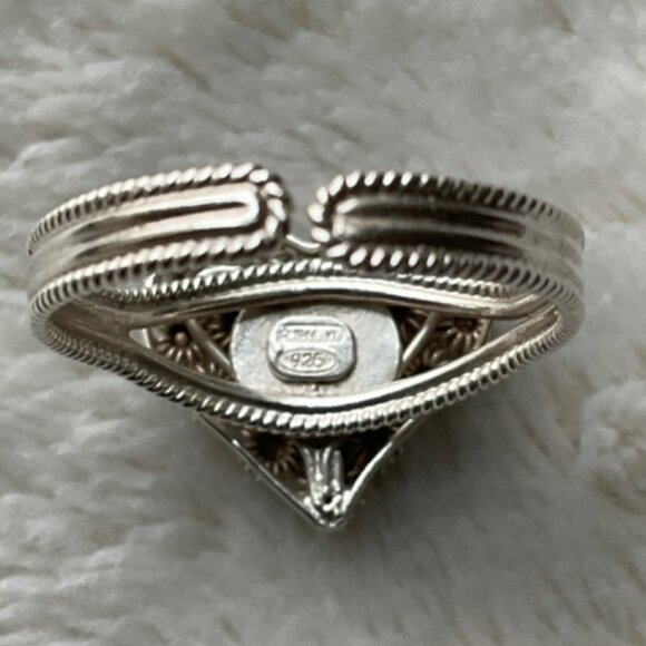 NEW Artisan made Sterling silver Filigree Heart ring .925 Adjustable Valentines - Picture 5 of 7
